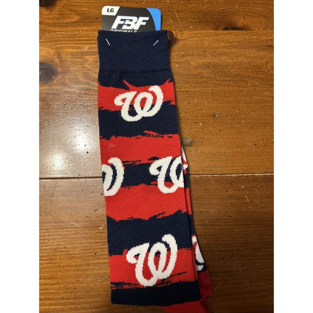 FBF Originals | NWT Washington Nationals Over-Calf Socks | Men’s Size L 10-13 |